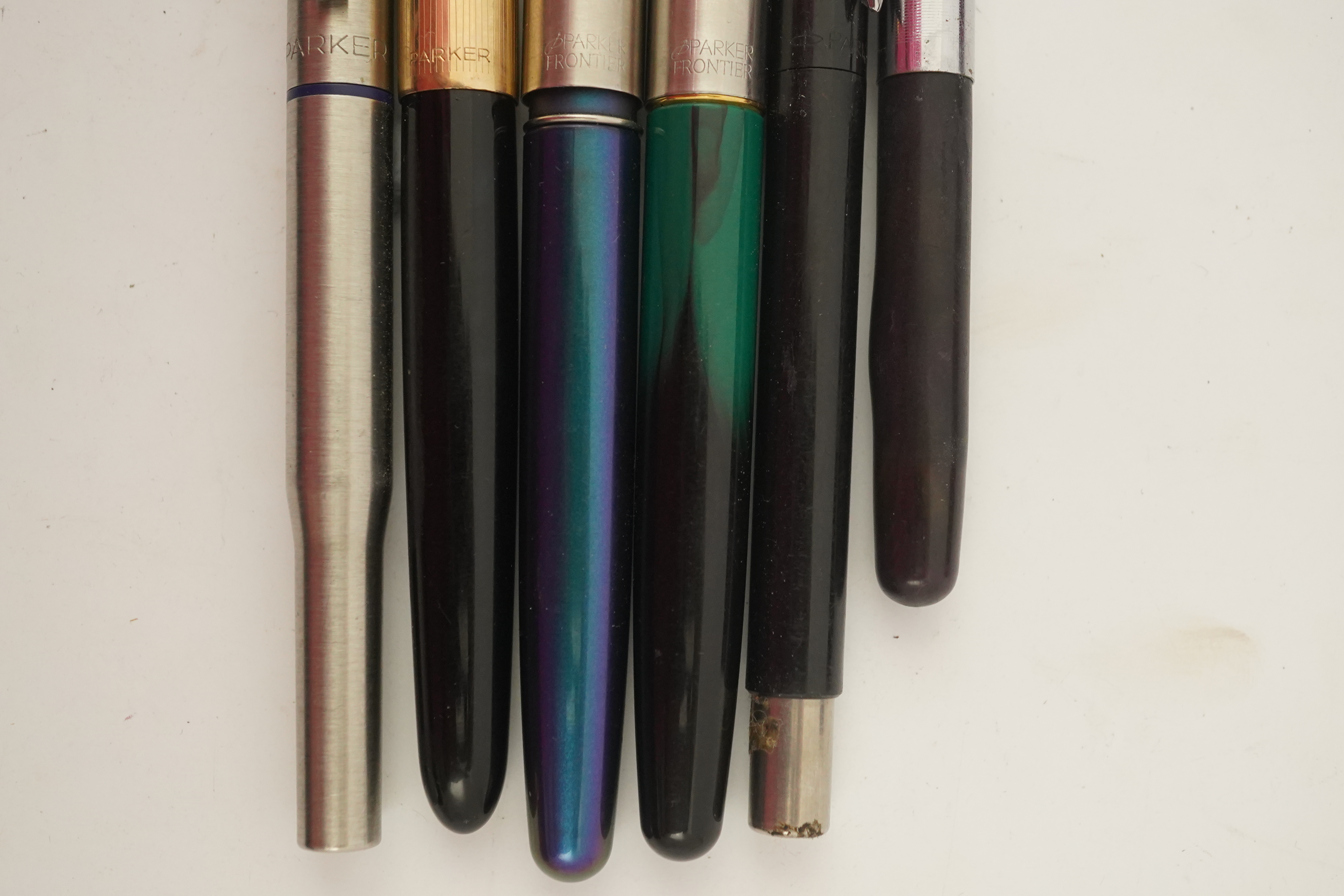 A Parker 51 and five other Parker pens